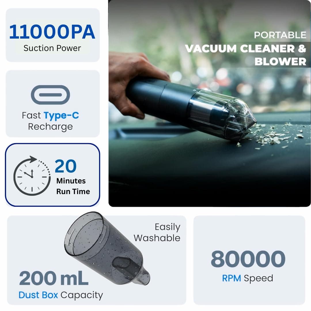 WeFilter High-Power Portable Car & Home Vacuum Cleaner - Image 5