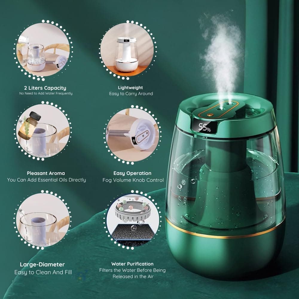 WeFilter Cool Mist Ultrasonic Humidifier (2L) - Image 6