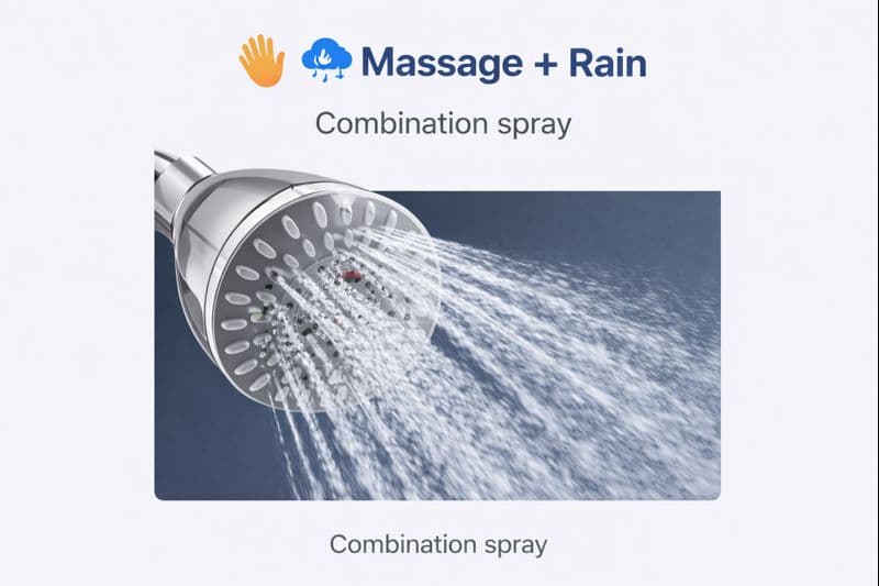 Massage + Rain spray mode
