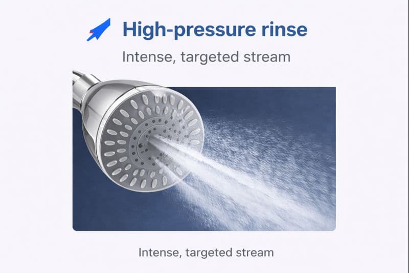 High-pressure rinse spray mode