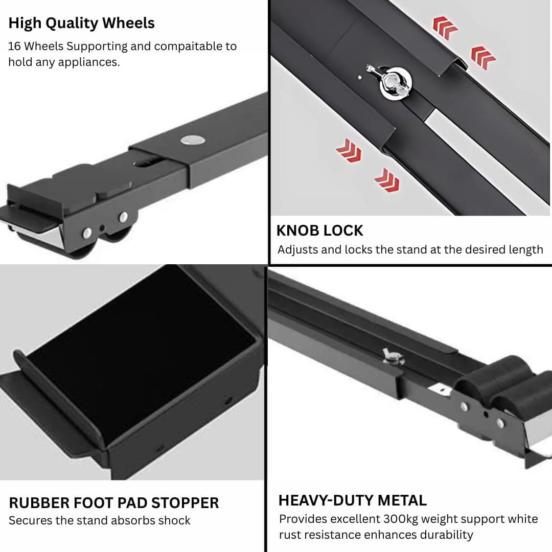 WeFilter Adjustable Washing Machine Stand with Wheels (2-Piece Set) - Image 4